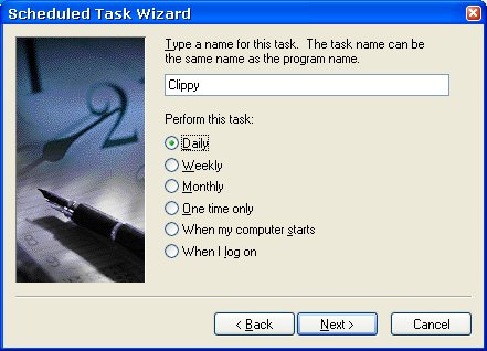 Scheduled Task Wizard - Name