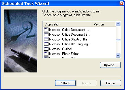 Scheduled Task Wizard - Select Program To Run