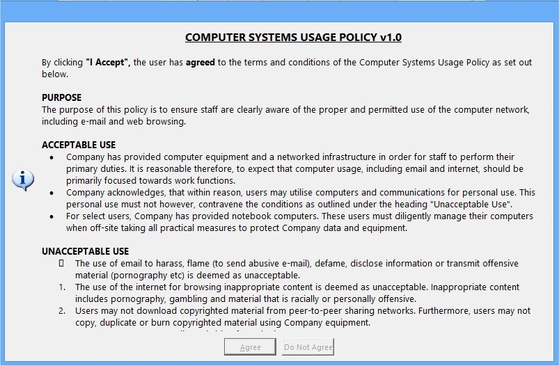 Computer Systems Usage Policy - example